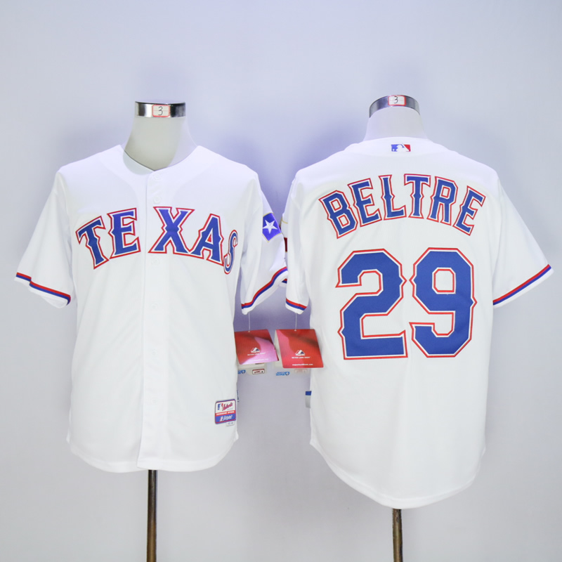 Men Texas Rangers #29 Beltre White MLB Jerseys